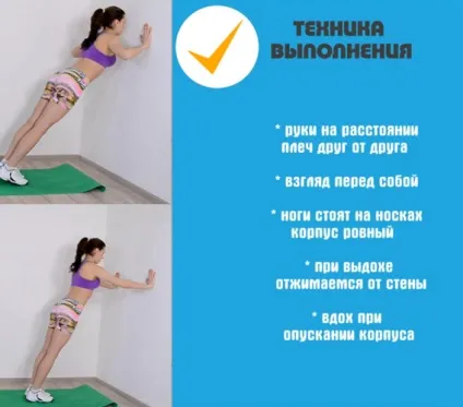 Віджимання від стіни для рук і грудних м'язів техніка, які м'язи працюють, користь (фото, відео)