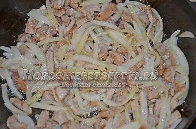Пагони часнику з м'ясом (молоді пагони часнику) Пагони часнику з м'ясом