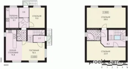 Планування двоповерхового будинку - плани і схеми котеджів 10x10, 8x10, 10x12 (планування) Планування двоповерхового будинку - плани і схеми котеджів 10x10, 8x10, 10x12