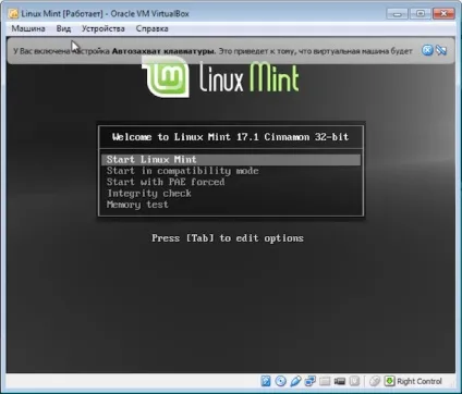 Virtualbox linux mint
