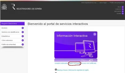 Покрокова інструкція оформлення замовлення для отримання nota simple, інформація про придбання (Сторінка NOTA INFORMATIVA) Покрокова інструкція оформлення замовлення для отримання nota simple, інформація про придбання