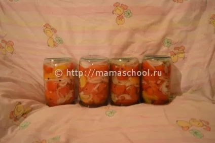 Помідори дольками з цибулею і маслом на зиму (маслом) Помідори дольками з цибулею і маслом на зиму