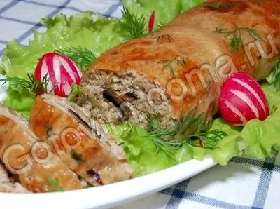 Святковий курячий рулет рецепт з фото (святковий) Святковий курячий рулет рецепт з фото