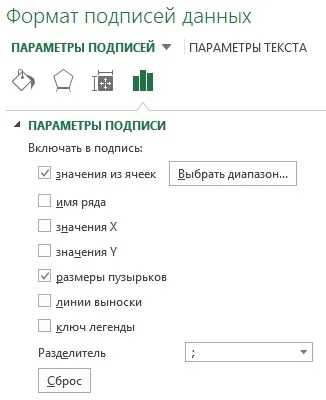 Бульбашкова діаграма в excel