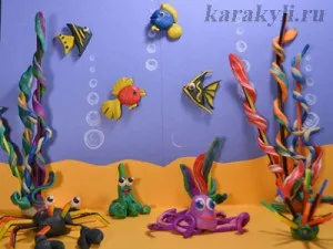 Рибки - ліплення з пластиліну, каракулі (риби з пластиліну) Рибки - ліплення з пластиліну, каракулі