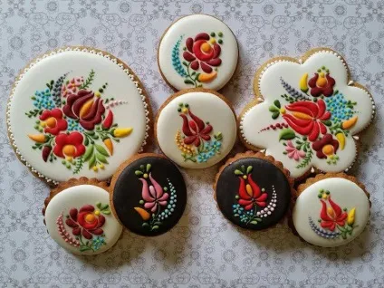 Розпис печива глазур'ю, artотека їжі (гарне печиво) Розпис печива глазур'ю, artотека їжі