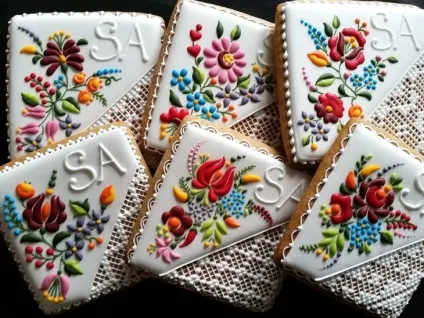 Розпис печива глазур'ю, artотека їжі (гарне печиво) Розпис печива глазур'ю, artотека їжі