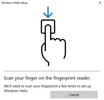 Входимо в windows 10 по відбитку пальця