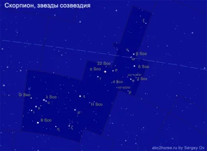 Сузір'я скорпіон, scorpius, десятий сузір'я зодіакальною групи (Астрея) Сузір'я скорпіон, scorpius, десятий сузір'я зодіакальною групи