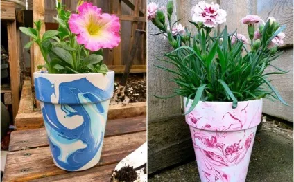 Дивовижні і чудові вазони для будинку (Перенесення мармурового малюнка вазон) Дивовижні і чудові вазони для будинку