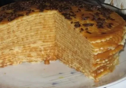 Вафельний торт - простий рецепт з фото (вафельні коржі кремом) Вафельний торт - простий рецепт з фото