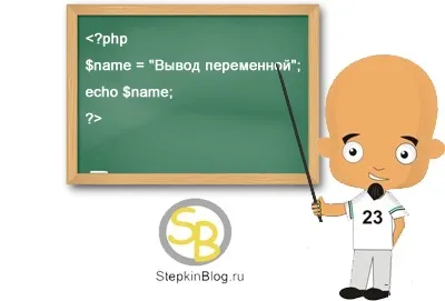 Висновок змінної і рядки в php на екран (виконуватиме приклад) Висновок змінної і рядки в php на екран