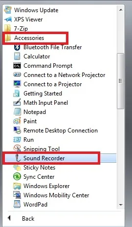 Запис аудіо з sound recorder в windows 7