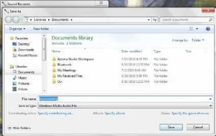 Запис аудіо з sound recorder в windows 7