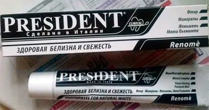 Зубна паста президент (president) її особливості та відгуки про застосування