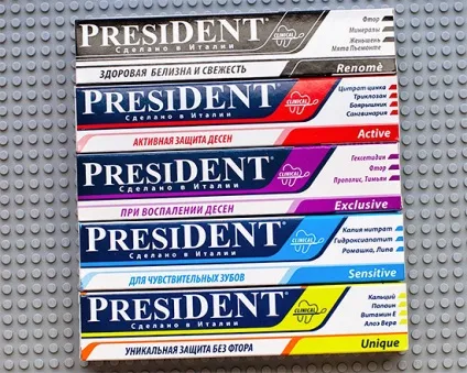 Зубна паста президент (president) її особливості та відгуки про застосування