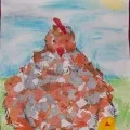 Аплікація «курочка з курчатами» (для вихователів) Аплікація «курочка з курчатами»