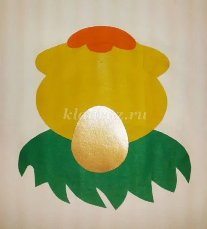Аплікація до казки «курочка ряба» покроково з фото (ряба) Аплікація до казки «курочка ряба» покроково з фото