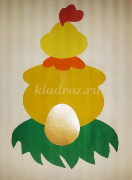 Аплікація до казки «курочка ряба» покроково з фото (Ларін) Аплікація до казки «курочка ряба» покроково з фото
