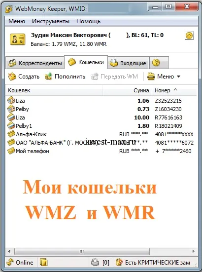 Заводимо гаманець webmoney wmz і wmr, як їх поповнити (поповнити) Заводимо гаманець webmoney wmz і wmr, як їх поповнити