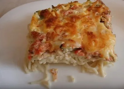 Запіканка з макаронів з сиром і смачним соусом для макаронів (соусом) Запіканка з макаронів з сиром і смачним соусом для макаронів