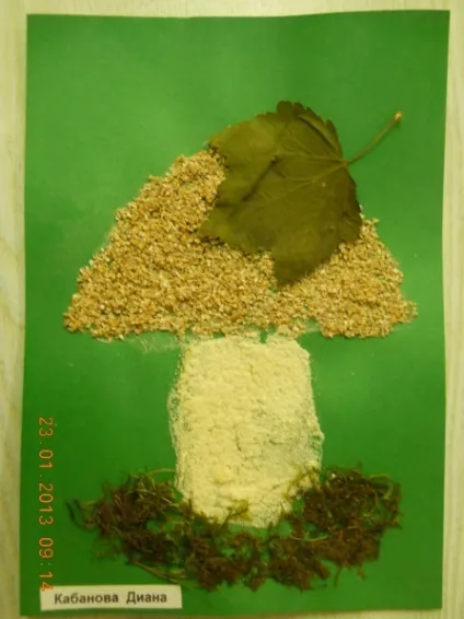 Цікава аплікація з крупи