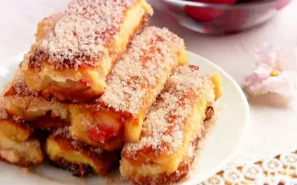 Cладкіе грінки з батона (грінки яйцем молоком) Cладкіе грінки з батона