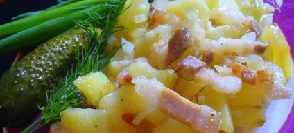 Смажена картопля - рецепти з м'ясом, грибами і цибулею (картопля) Смажена картопля - рецепти з м'ясом, грибами і цибулею