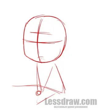 Як намалювати сидить дівчинку Чібі з вушками, lessdraw
