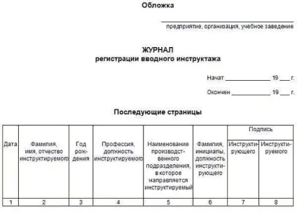 Журнал реєстрації вступного інструктажу зразок заповнення (реєстрації) Журнал реєстрації вступного інструктажу зразок заповнення