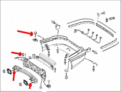 Як зняти передній і задній бампер mercedes w220