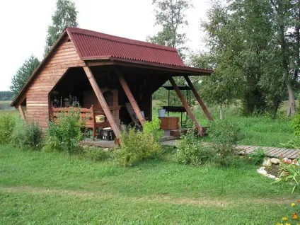 Літня кухня в приватному будинку і на дачі як облаштувати, фото (суміщені планування кухні) Літня кухня в приватному будинку і на дачі як облаштувати, фото