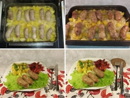 Мої рецепти свинячі купати з картоплею в духовці рецепт в фользі (рецепт) Мої рецепти свинячі купати з картоплею в духовці рецепт в фользі