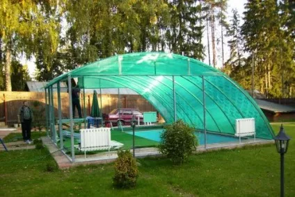 Навіс для басейну з полікарбонату своїми руками креслення, фото відео