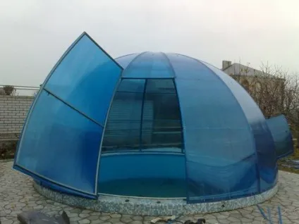 Навіс для басейну з полікарбонату своїми руками креслення, фото відео