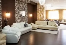 Шпалери-компаньйони в інтер'єрі залу фото як поклеїти двох кольорів, підбір і поєднання, можливі (шпалери-компаньйони в інтер'єрі залу фото) Шпалери-компаньйони в інтер'єрі залу фото як поклеїти двох кольорів, підбір і поєднання, можливі