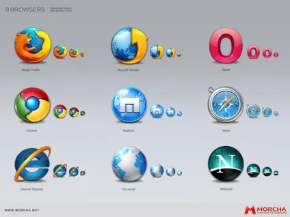 15 Наборів іконок браузерів (опера, хром, firefox і ін (наборів) 15 Наборів іконок браузерів (опера, хром, firefox і ін