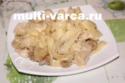 Паста з куркою і грибами в мультиварці (мультиварка) Паста з куркою і грибами в мультиварці
