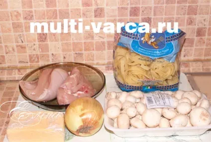Паста з куркою і грибами в мультиварці (паста) Паста з куркою і грибами в мультиварці