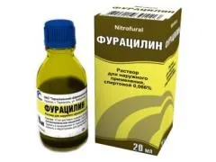 Розчин фурациліну спиртовий та його застосування (спиртового розчину фурациліну) Розчин фурациліну спиртовий та його застосування