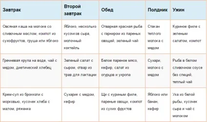 Раціон годуючої матері новонародженого по місяцях меню, таблиця, список (дієта матері-годувальниці) Раціон годуючої матері новонародженого по місяцях меню, таблиця, список