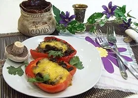 Рецепт перець фарширований грибами