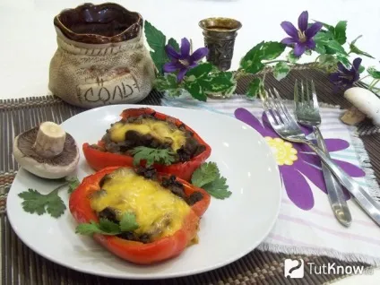 Рецепт перець фарширований грибами