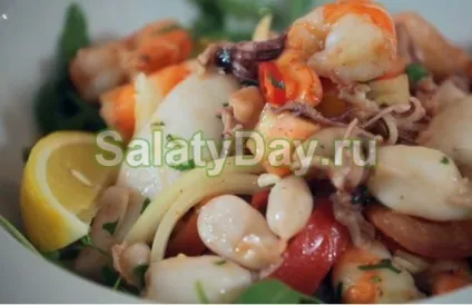 Салат з креветками і кальмарами - ніжний і вишуканий смак рецепт з фото і відео (креветками) Салат з креветками і кальмарами - ніжний і вишуканий смак рецепт з фото і відео