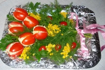 Салат-закуски з помідорів (12 рецептів) (трояндочки з помідорів) Салат-закуски з помідорів (12 рецептів)