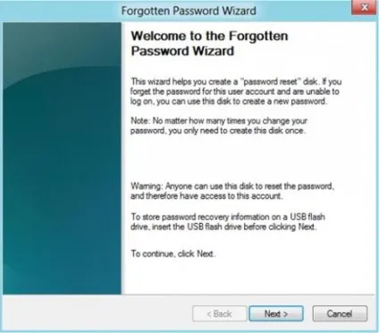 Створення і використання диска скидання пароля в windows 8 (пароля) Створення і використання диска скидання пароля в windows 8