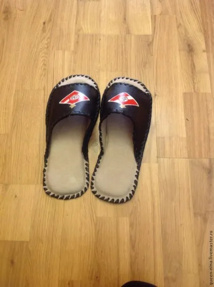 Створення тапочок зі шкіри - ярмарок майстрів - ручна робота, handmade (відстані один одного) Створення тапочок зі шкіри - ярмарок майстрів - ручна робота, handmade