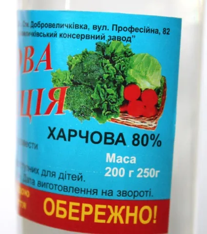 Тест оцет спиртовий