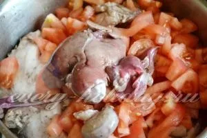 Тушкований кролик з помідорами рецепт (кролик) Тушкований кролик з помідорами рецепт