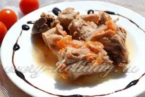 Тушкований кролик з помідорами рецепт (кролик) Тушкований кролик з помідорами рецепт